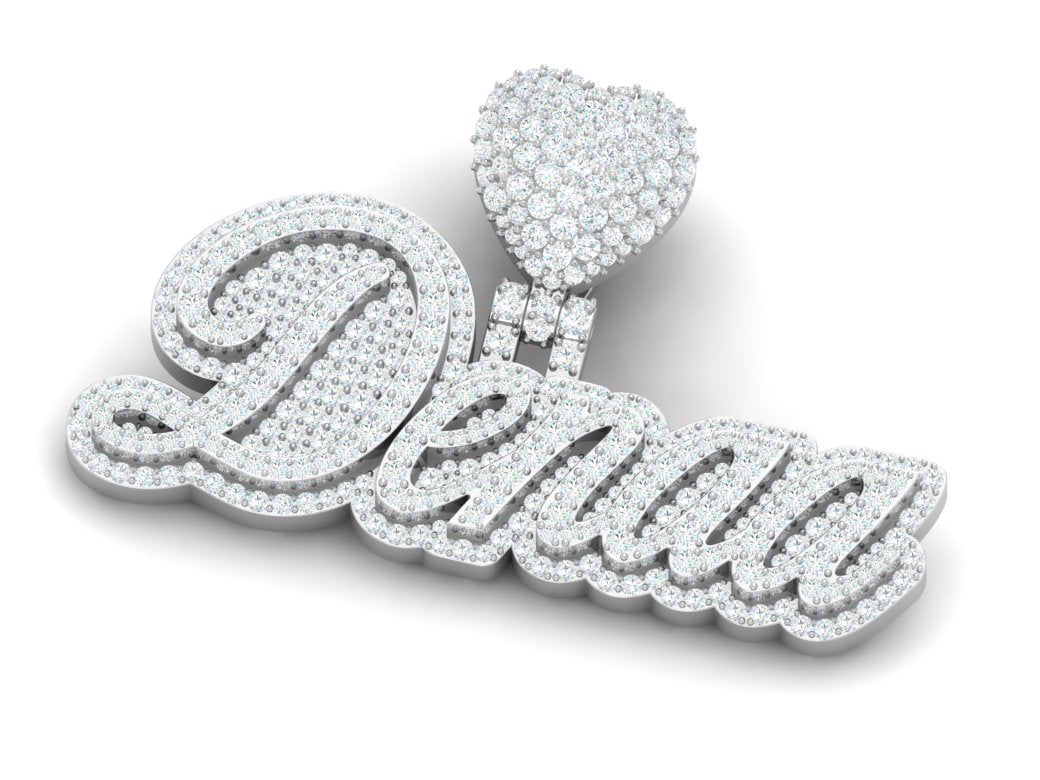 2 Inch Pendant & Tennis Chain Combo VVS Lab Stones
