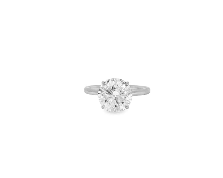 14k Gold Diamond Solitaire Ring with Round-Cut Center 3.09ct