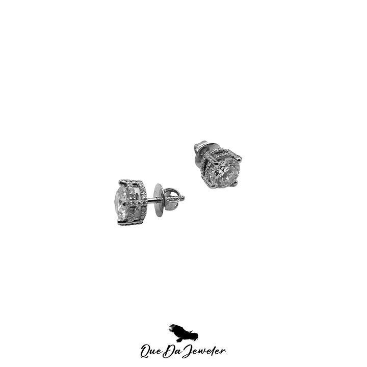 10K Round Diamond Earrings 4CT T.W