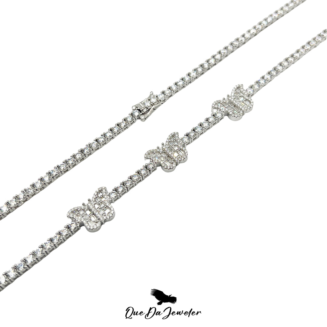 Butterfly Baguette Tennis Chain