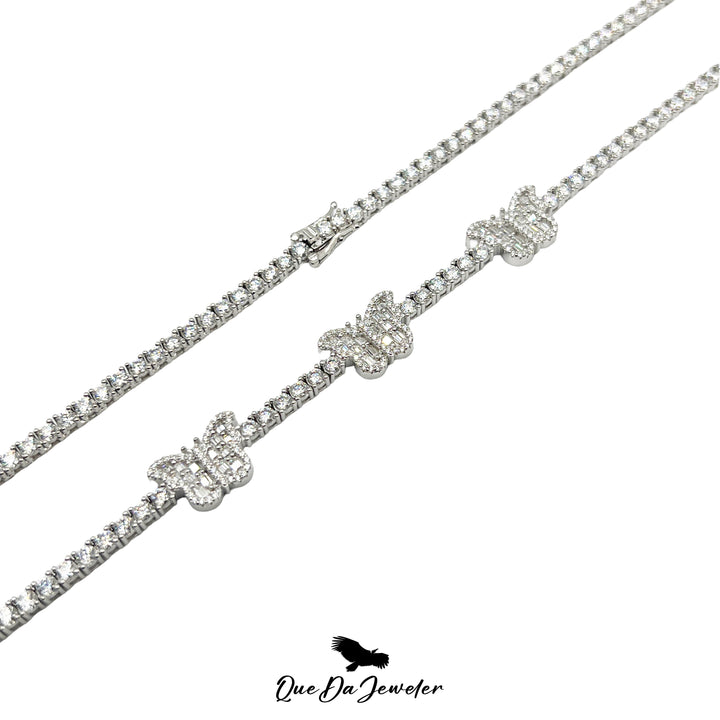 Butterfly Baguette Tennis Chain