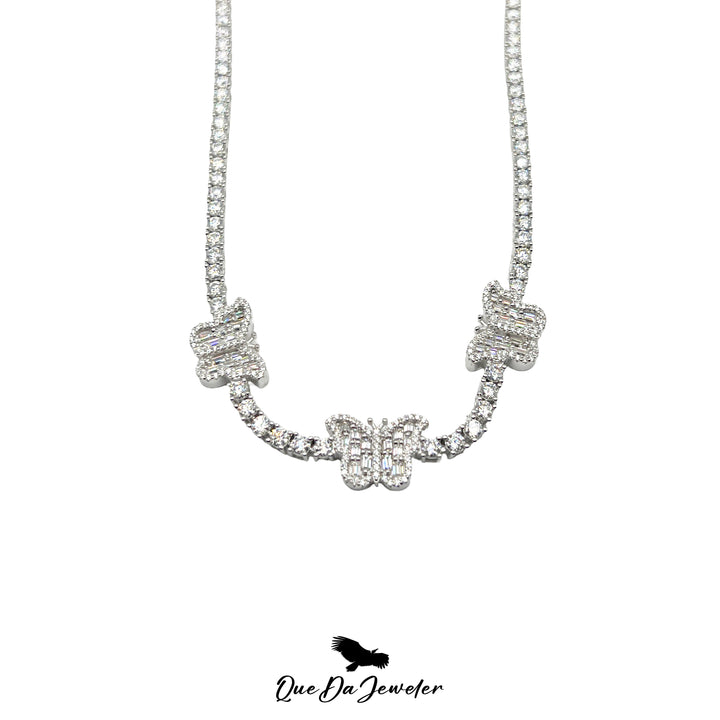 Butterfly Baguette Tennis Chain