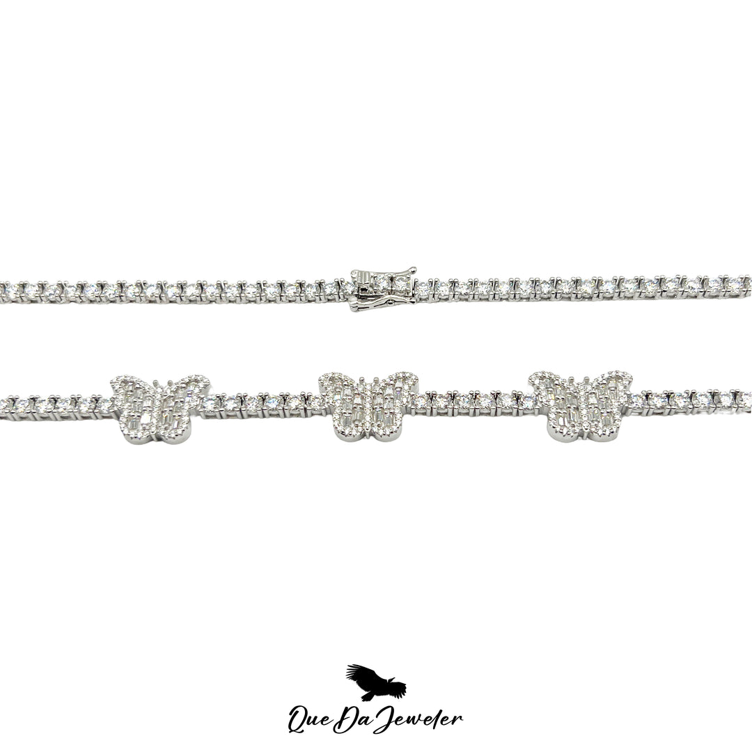 Butterfly Baguette Tennis Chain