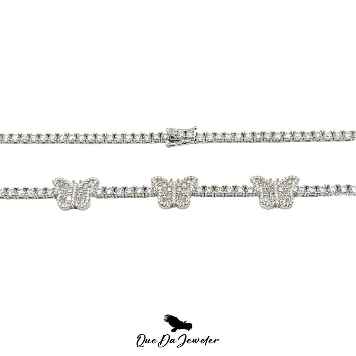 Butterfly Baguette Tennis Chain