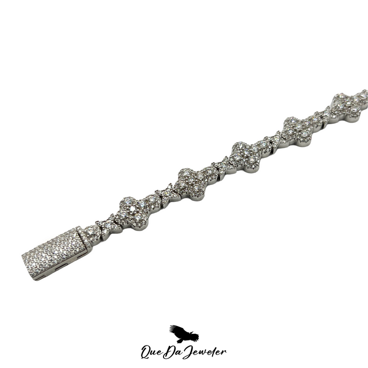 Cross Cluster Tennis Bracelet .925 VVS Lab Stones