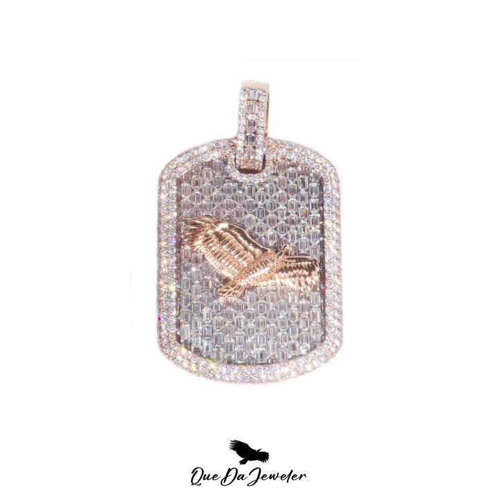 Emerald Cut Diamond Dog Tag (Customizable)