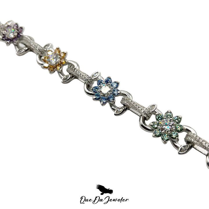 Flower Multi-Color Bracelet VVS Lab Stones