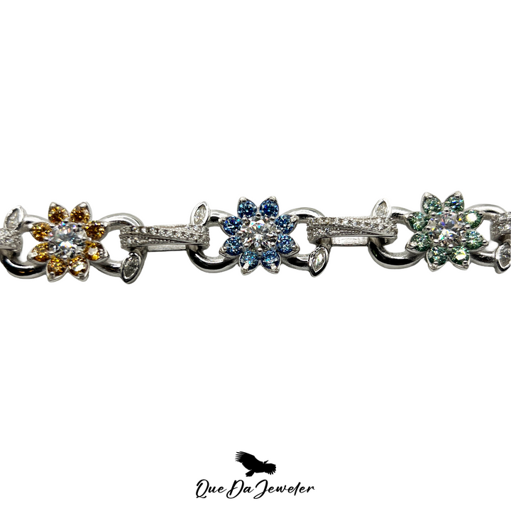 Flower Multi-Color Bracelet VVS Lab Stones