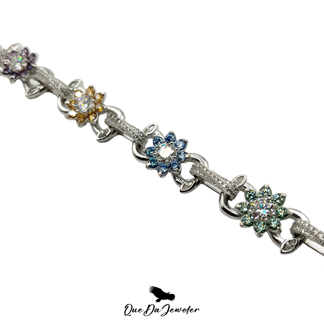 Flower Multi-Color Bracelet VVS Lab Stones