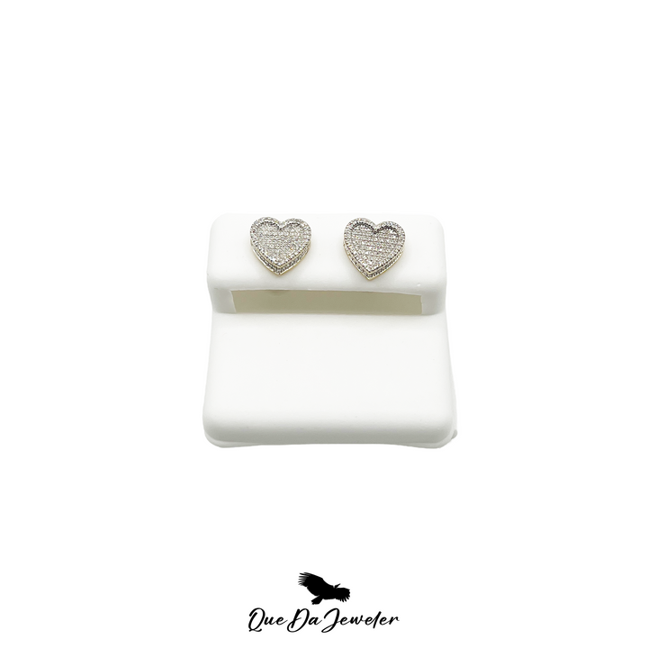 14K Heart Shaped Diamond Earrings 0.44CT