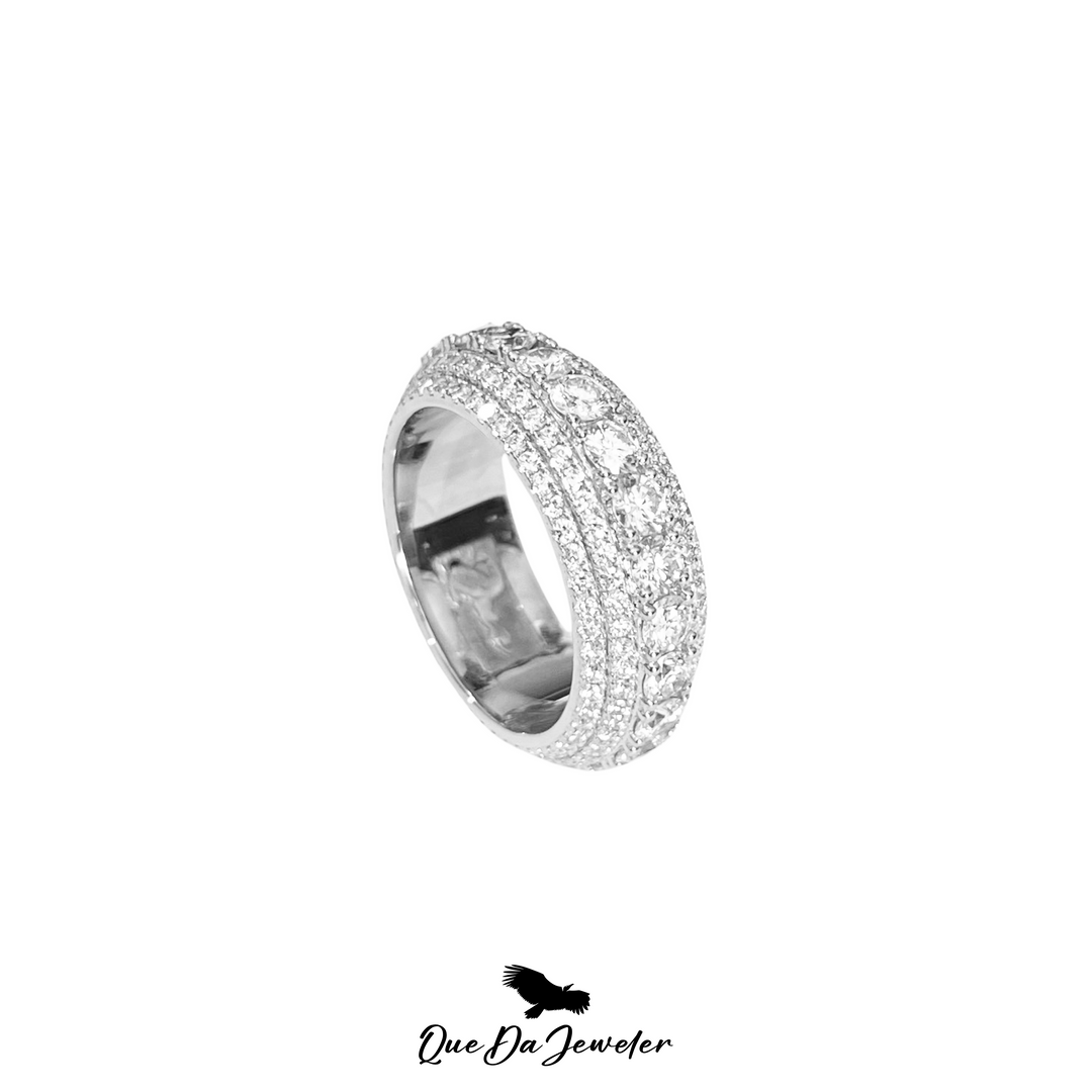 14K White Gold Diamond Eternity Band 6.01 Carat