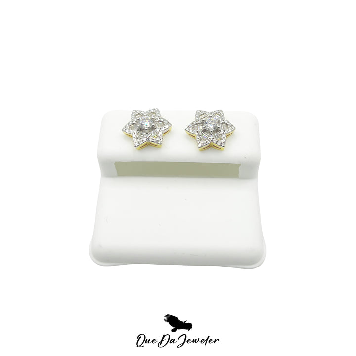 Snowflake Baguette Earrings VVS Lab Stones