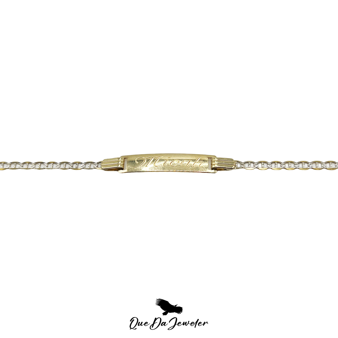 10k Gold Baby Bracelet W/ Name Plate