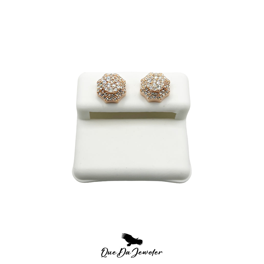 Octagon Reverse Mosaic Earrings VVS Lab Stones