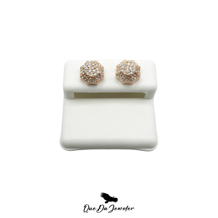 Octagon Reverse Mosaic Earrings VVS Lab Stones