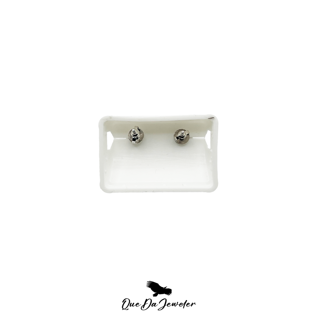 Flower Stud Pink Center Earring VVS Lab Stones .925