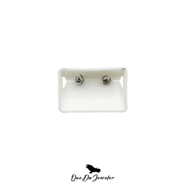 Flower Stud Pink Center Earring VVS Lab Stones .925