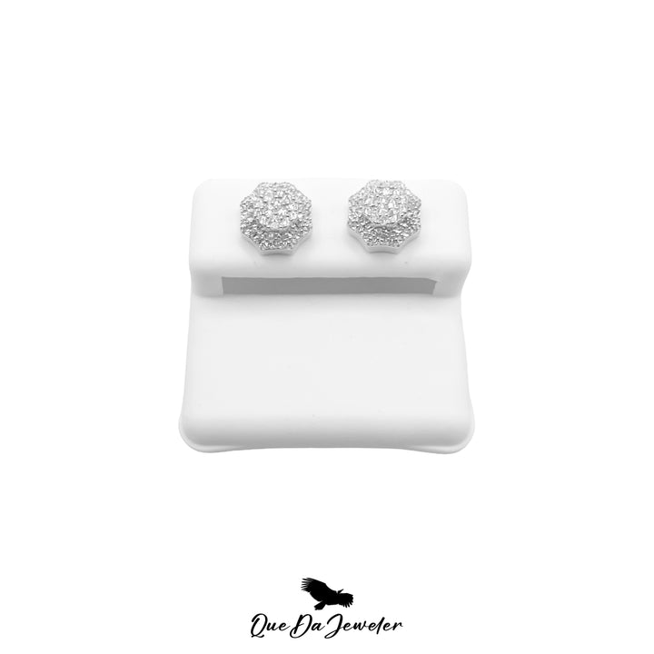 Octagon Reverse Mosaic Earrings VVS Lab Stones