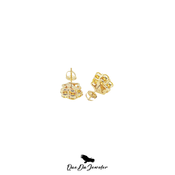10k Gold Jumbo 'Lemonade' Yellow Cluster Earrings