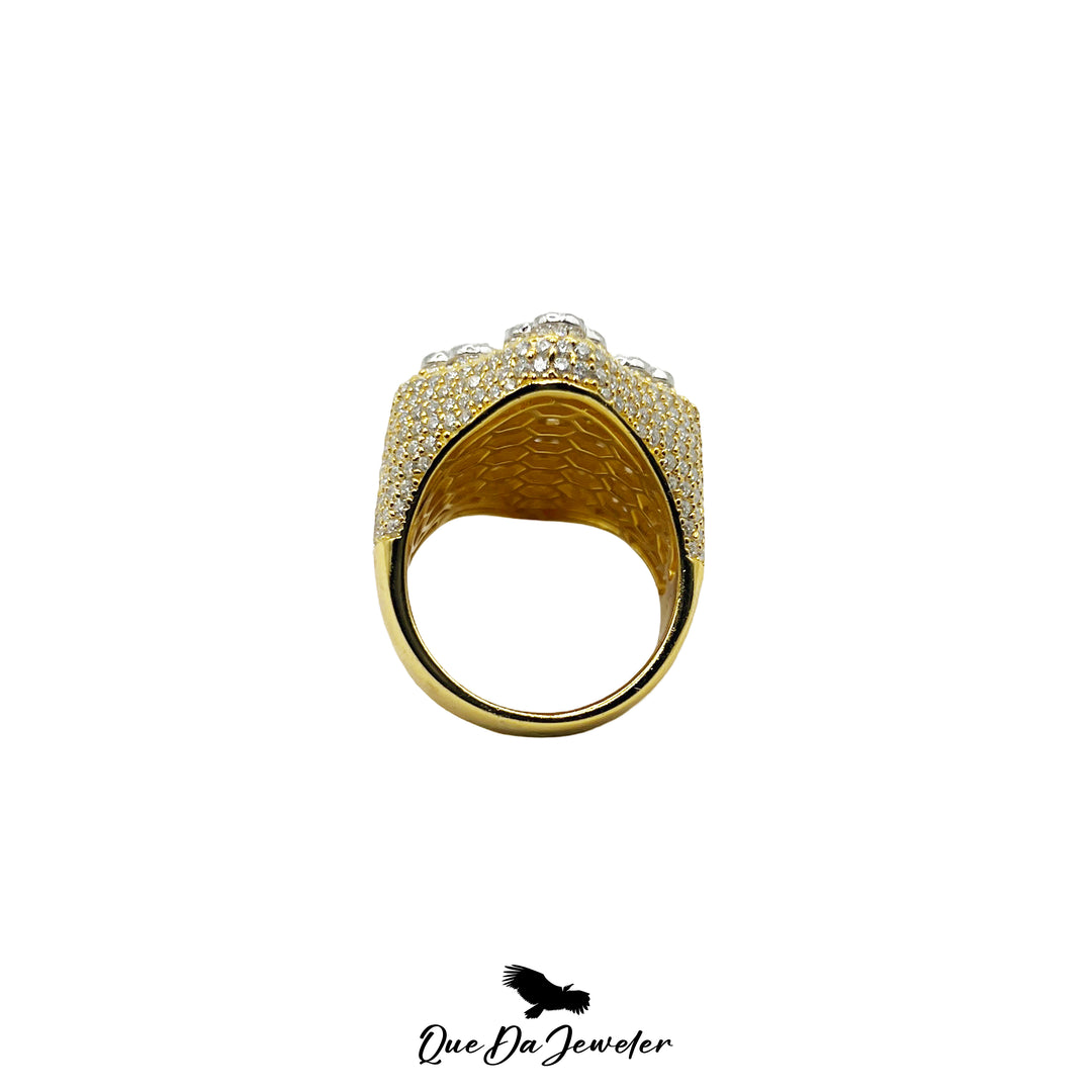 Baguette Cross Ring VVS Lab Stones