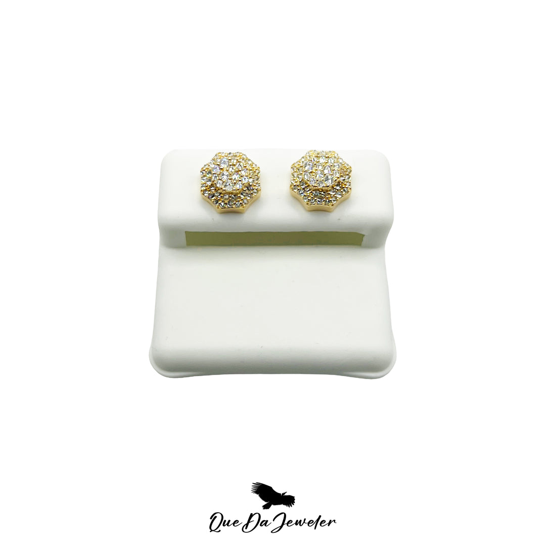 Octagon Reverse Mosaic Earrings VVS Lab Stones